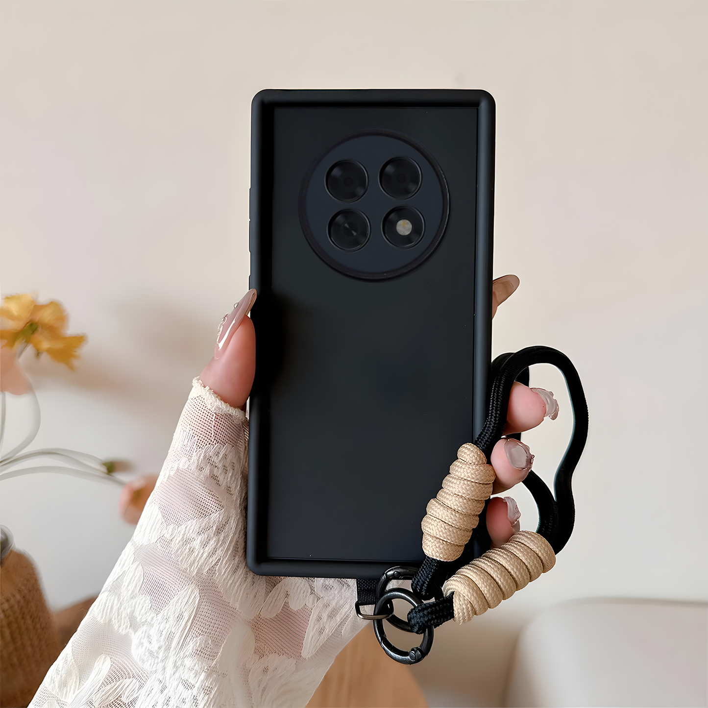 Oppo F31 Pro+ 5G Luxury Silicone Matte Case with Wrist Strap