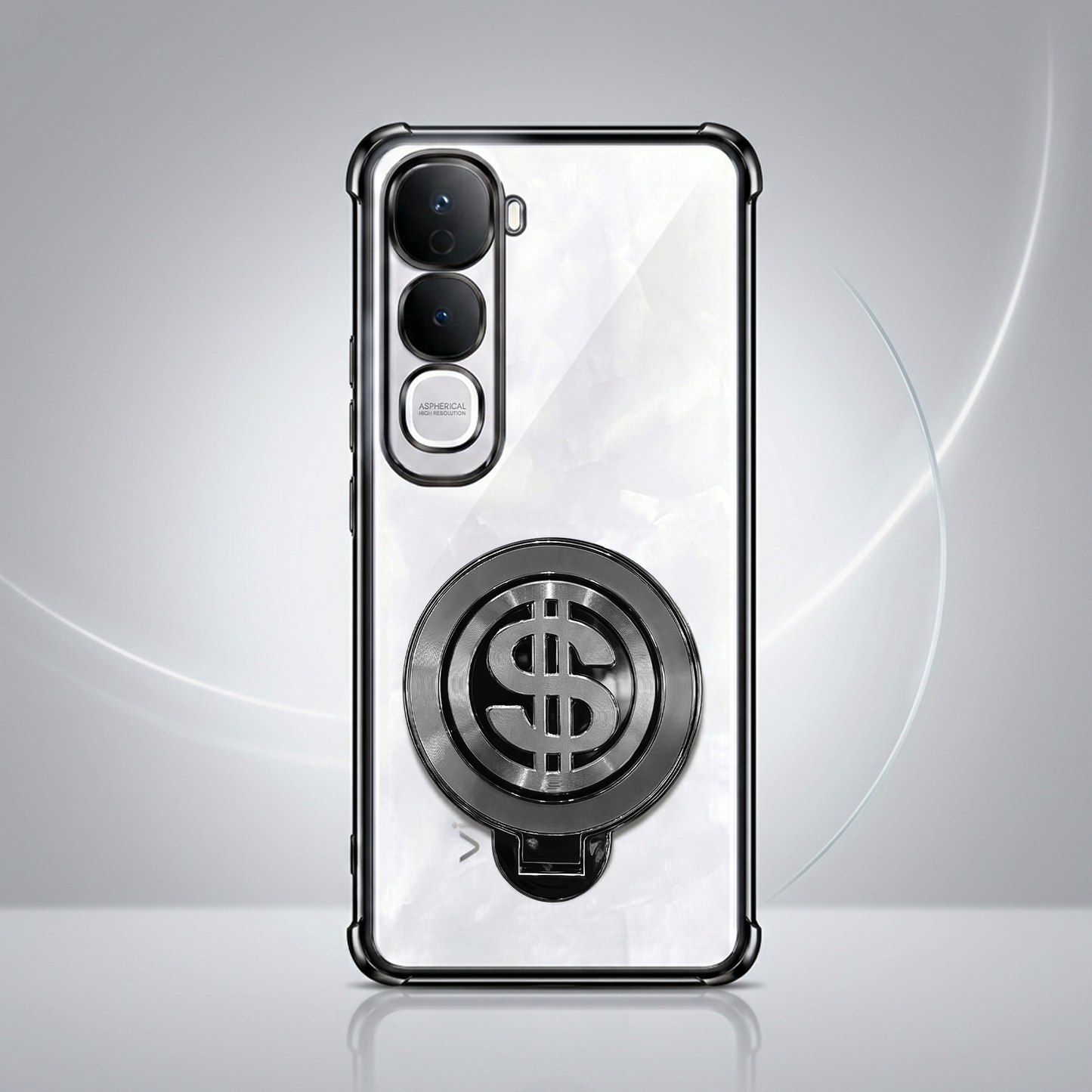 Vivo Y400 Pro 5G Four Corner Airbags 100% Original Astro Money Magnet Rotating Dollar Case