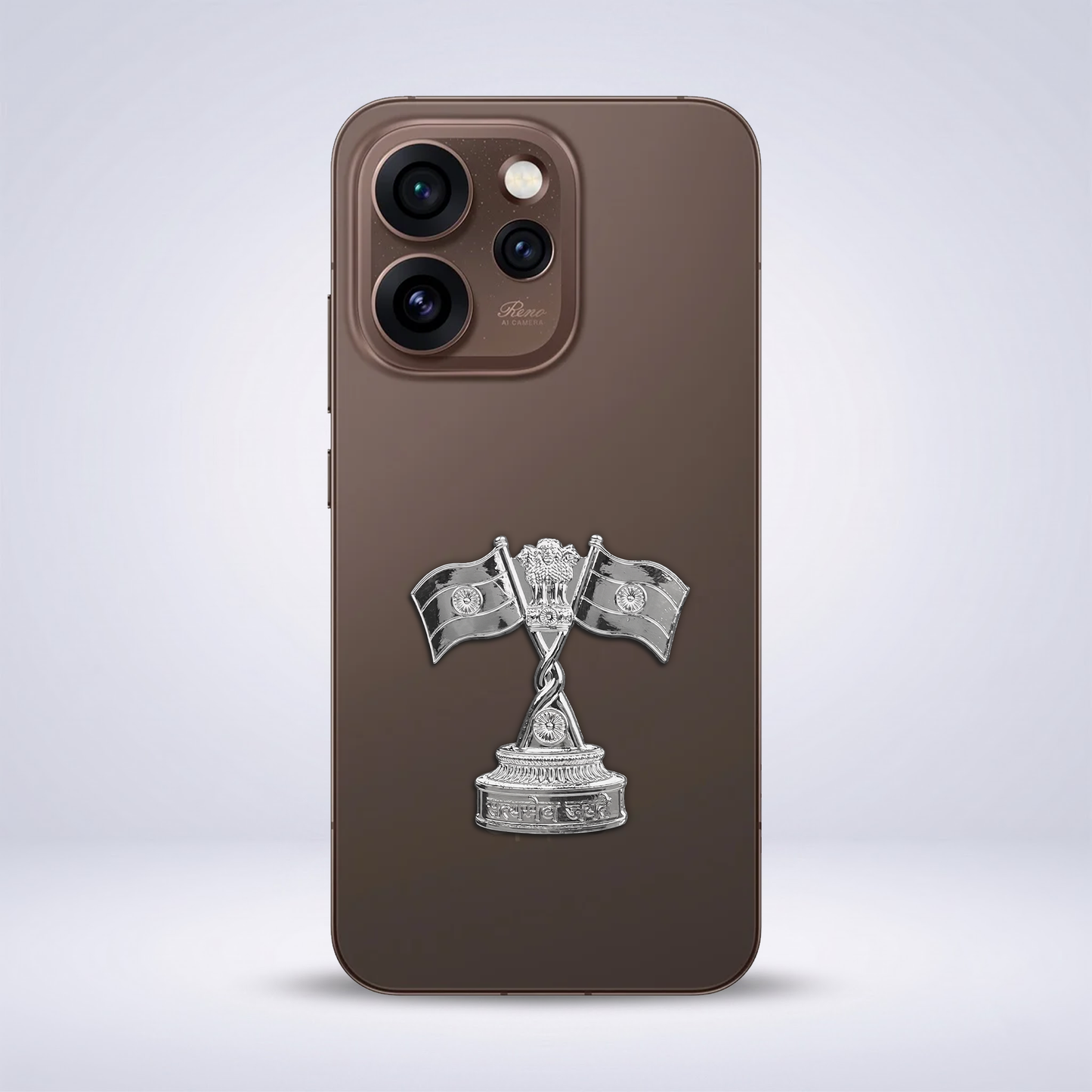 Oppo Reno 15 Pro Mini 5G Compatible Satyamev Jayate 3D Metal Emblem Sticker