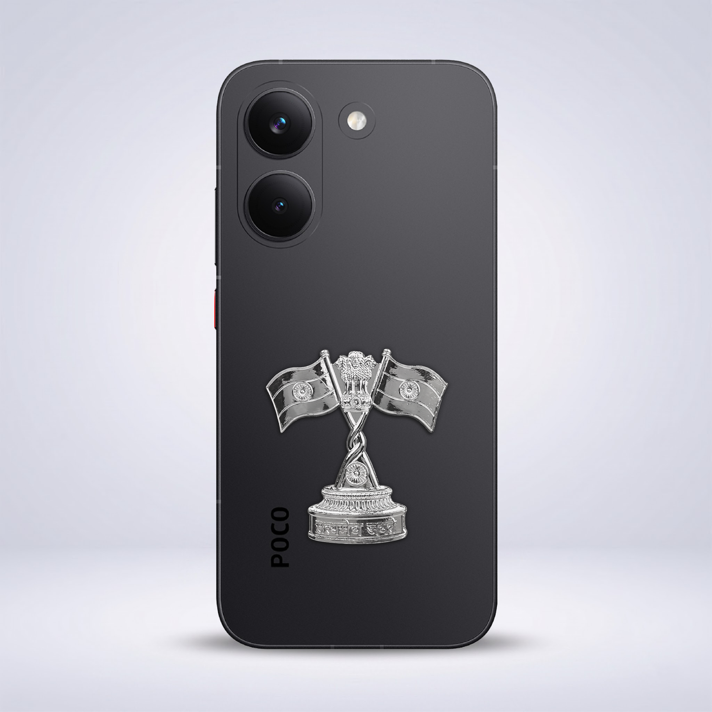 POCO X8 Pro 5G Compatible Satyamev Jayate 3D Metal Emblem Sticker