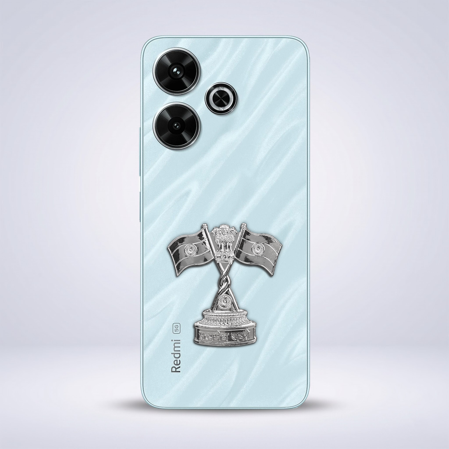 Redmi 13 5G Compatible Satyamev Jayate 3D Metal Emblem Sticker