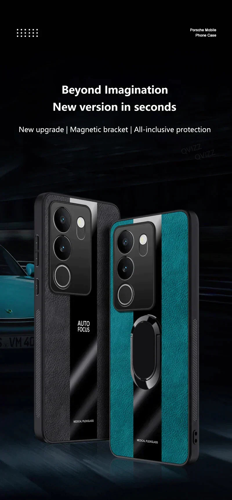 Vivo V29 5G Premium Leather AutoFocus Ring Case