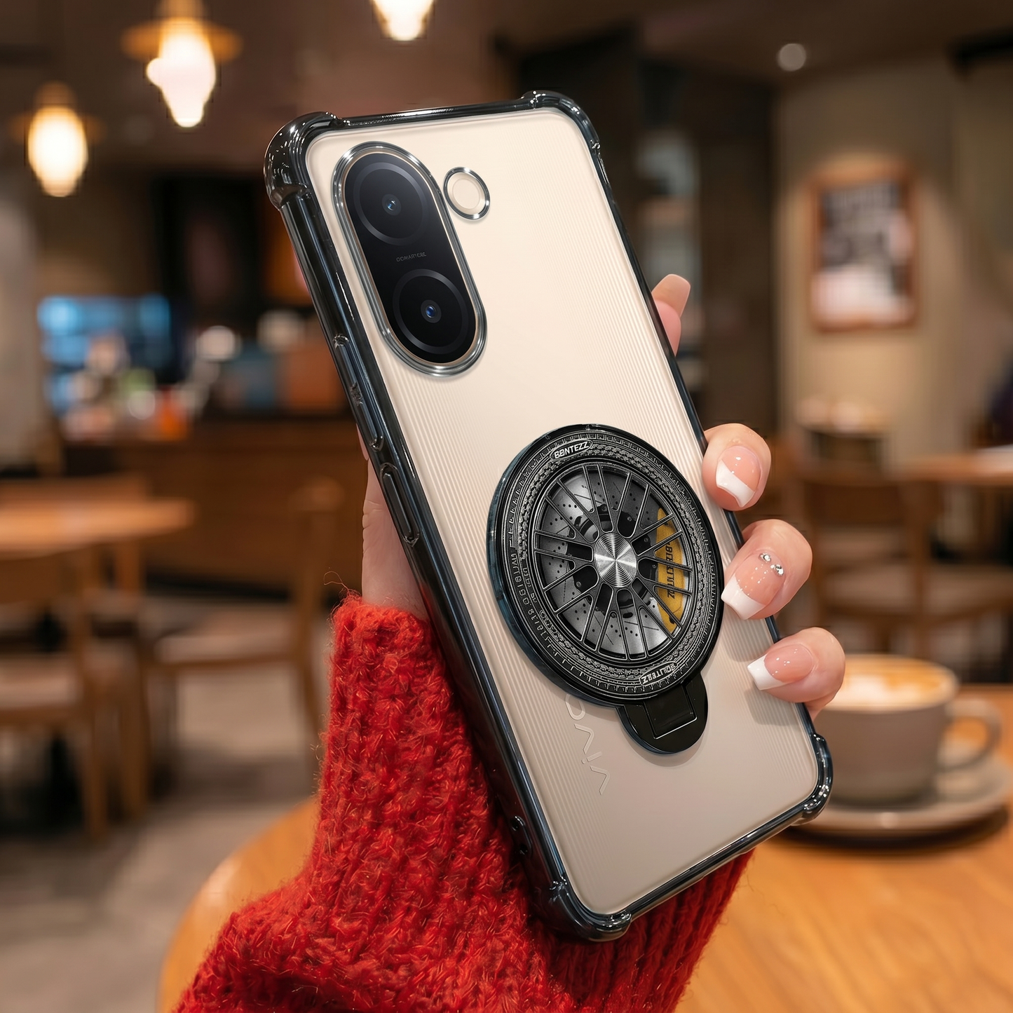 Vivo V60e 5G Premium Stress Buster Wheel Rotating Shockproof Airbags Case