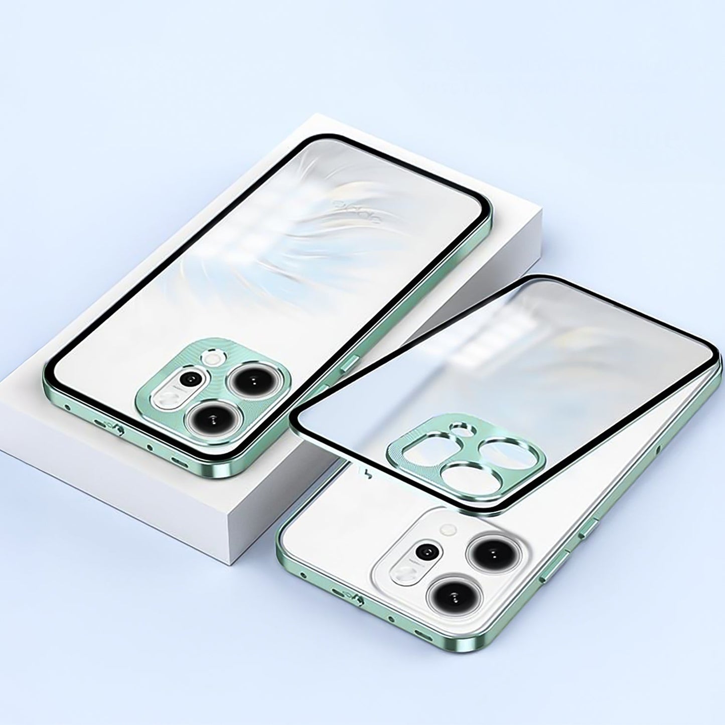 Oppo Reno 14 5G Aluminium Metal Bumper Shield Transparent Back Case