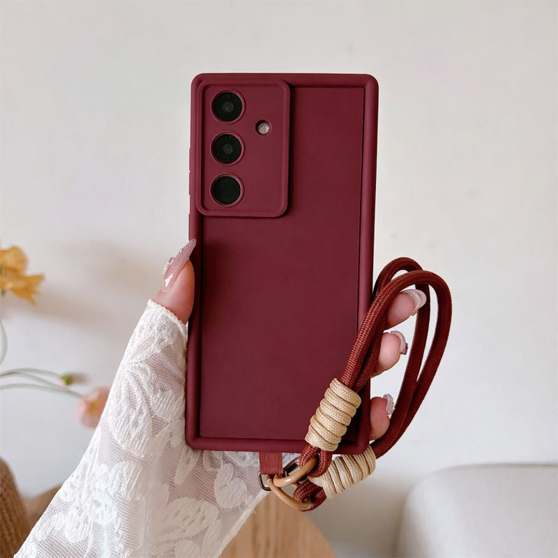 Samsung Galaxy A56 5G Luxury Silicone Matte Case with Wrist Strap