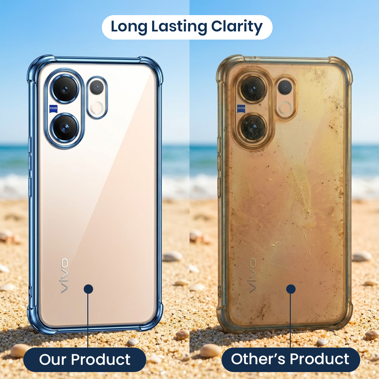 Vivo X200FE 5G Anti-Yellow Electroplating Transparent Airbags Case