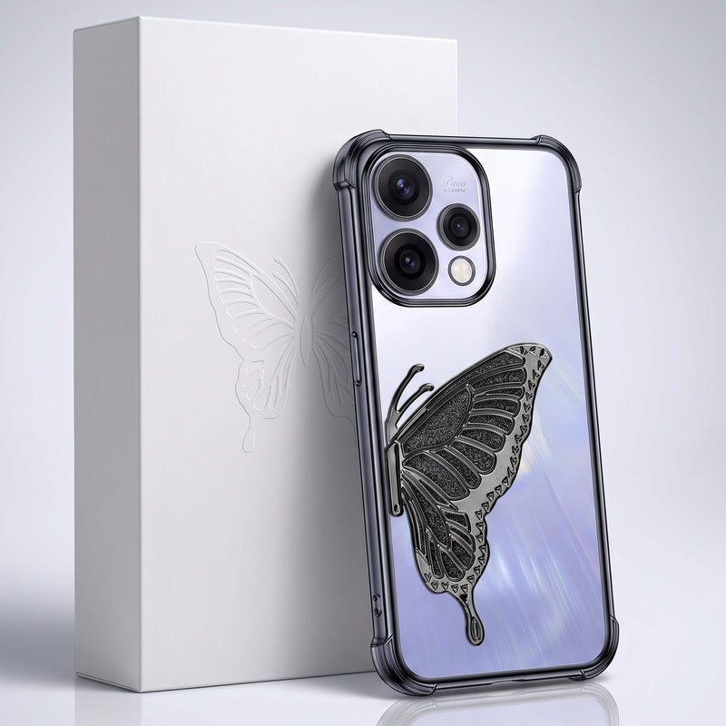 Oppo Reno 15 5G Premium Butterfly Glitter Stand Transparent Shockproof Airbag Phone Case