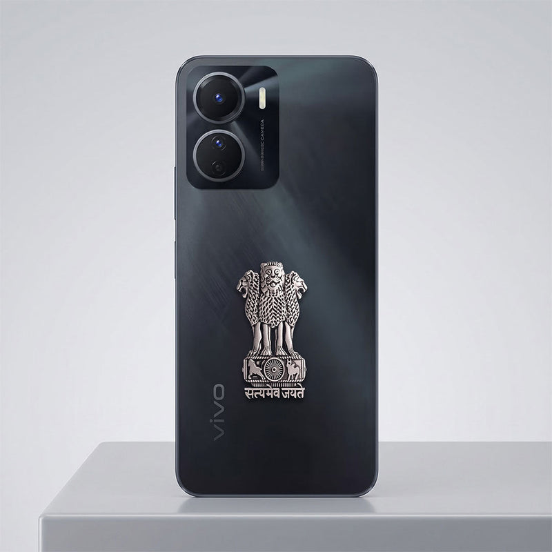 Vivo Y16 5G Compatible Satyamev Jayate 3D Metal Emblem Sticker