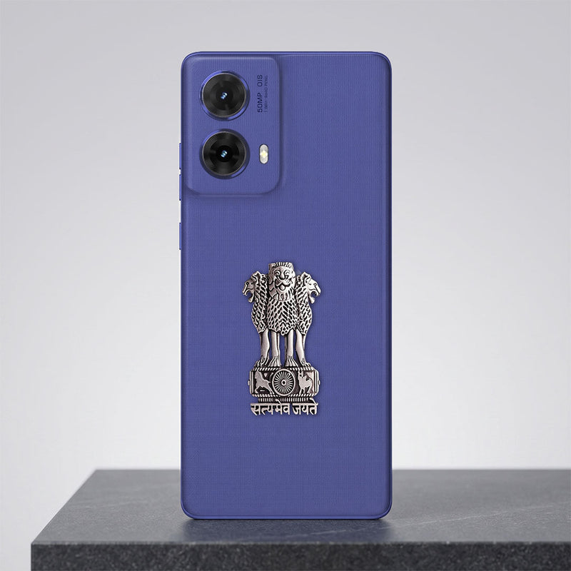 Motorola G85 5G Compatible Satyamev Jayate 3D Metal Emblem Sticker