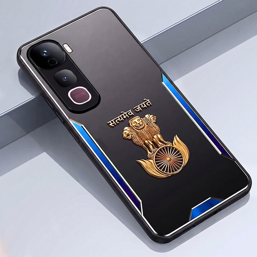 Vivo Y400 Pro 5G Satyamev Jayate 3D Metal Aluminium Back Case
