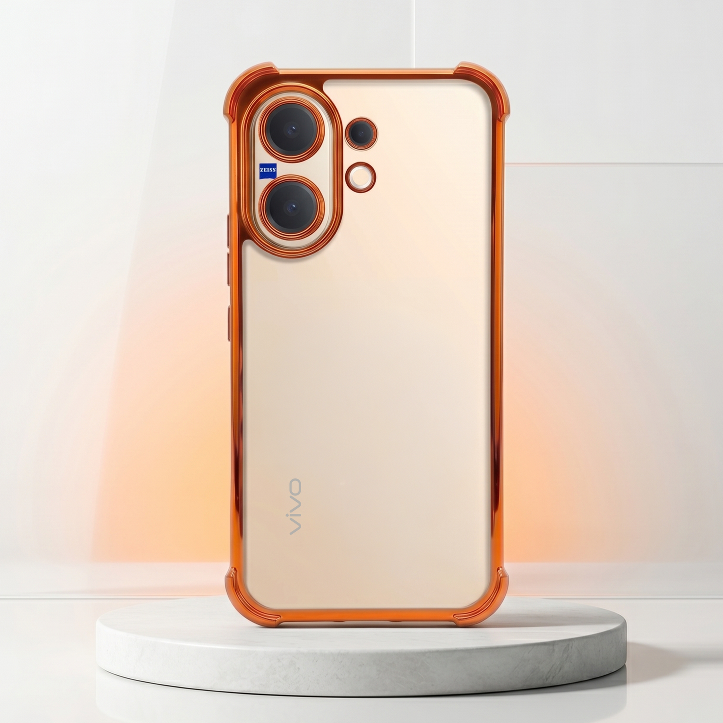 Vivo v60 5G Premium Shockproof Transparent Airbag Cosmic Orange Case