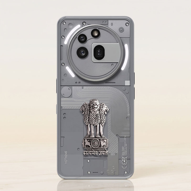 Nothing Phone 3A Pro 5G Compatible Satyamev Jayate 3D Metal Emblem Sticker