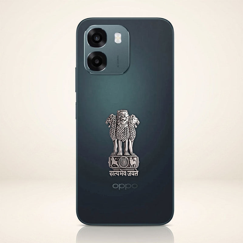 Oppo A6 5G Compatible Satyamev Jayate 3D Metal Emblem Sticker