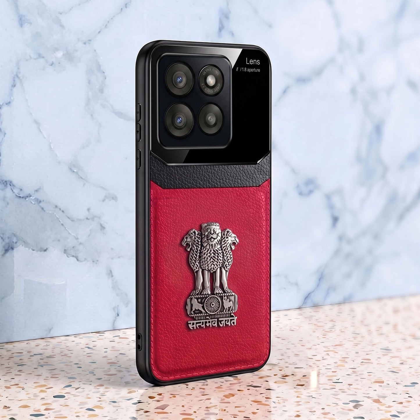 Motorola Edge 60 Fusion 5G Satyamev Jayate 3D Metal Leather Back Case