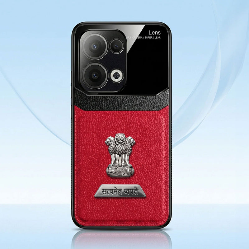 Oppo Reno 13 5G Satyamev Jayate 2-in-1 Emblem Leather Lens Protective Back Case