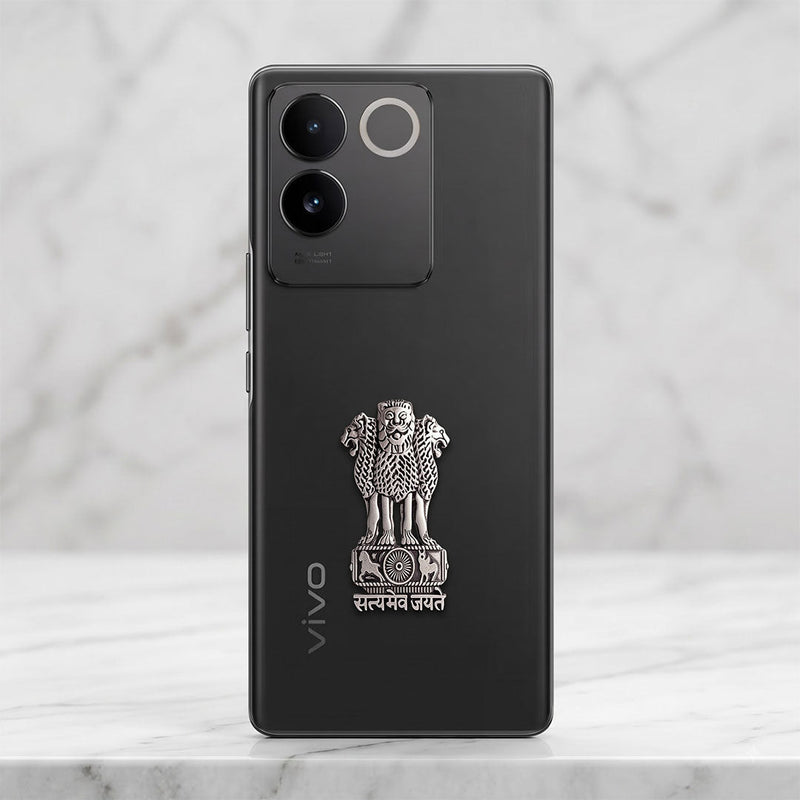 Vivo T2 Pro 5G Compatible Satyamev Jayate 3D Metal Emblem Sticker