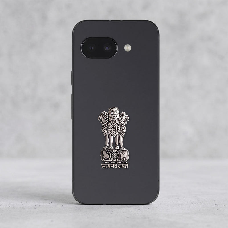 Google Pixel 9a 5G Compatible Satyamev Jayate 3D Metal Emblem Sticker