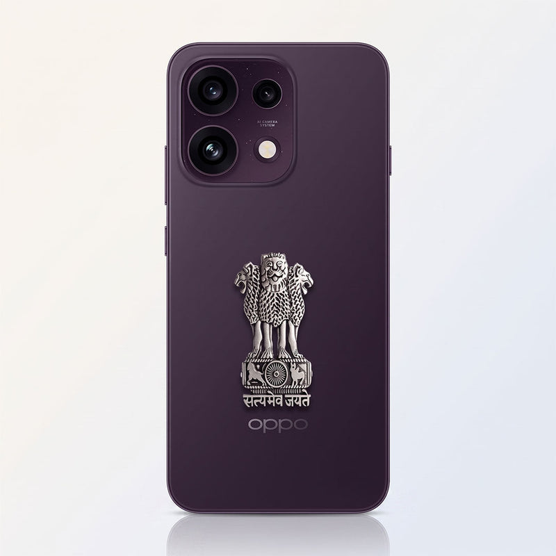 Oppo Reno 16c 5G Compatible Satyamev Jayate 3D Metal Emblem Sticker