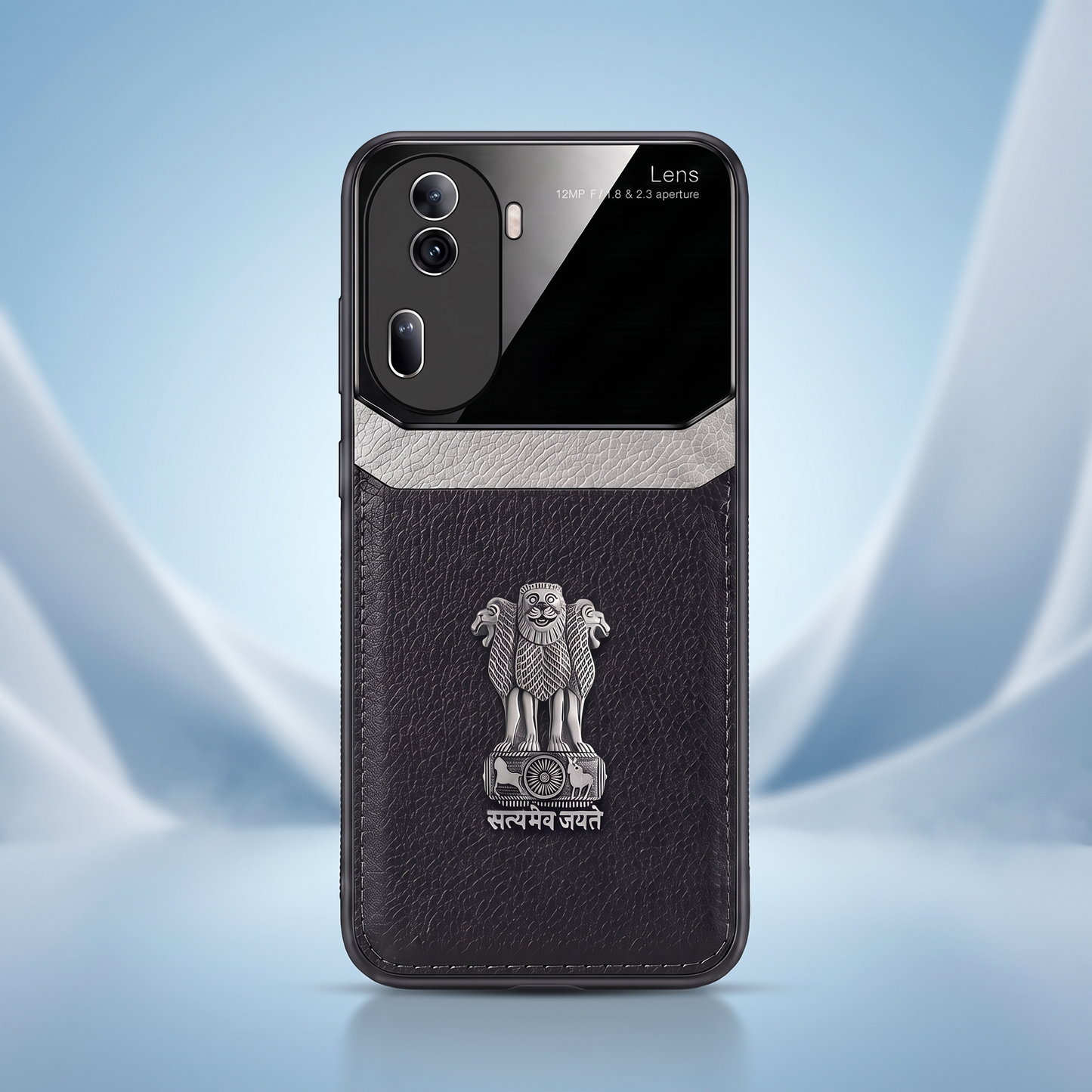 Oppo Reno 11 Pro 5G Satyamev Jayate 3D Metal Leather Back Case