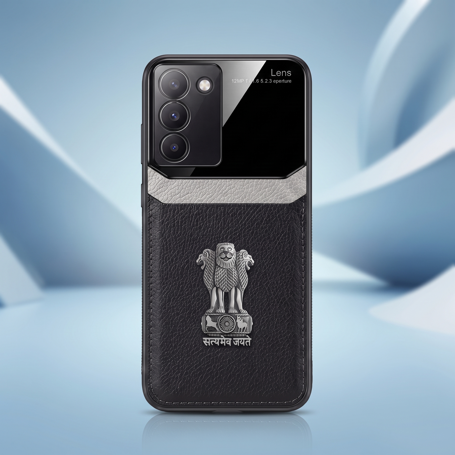 Vivo Y200e 5G Satyamev Jayate 3D Metal Leather Back Case
