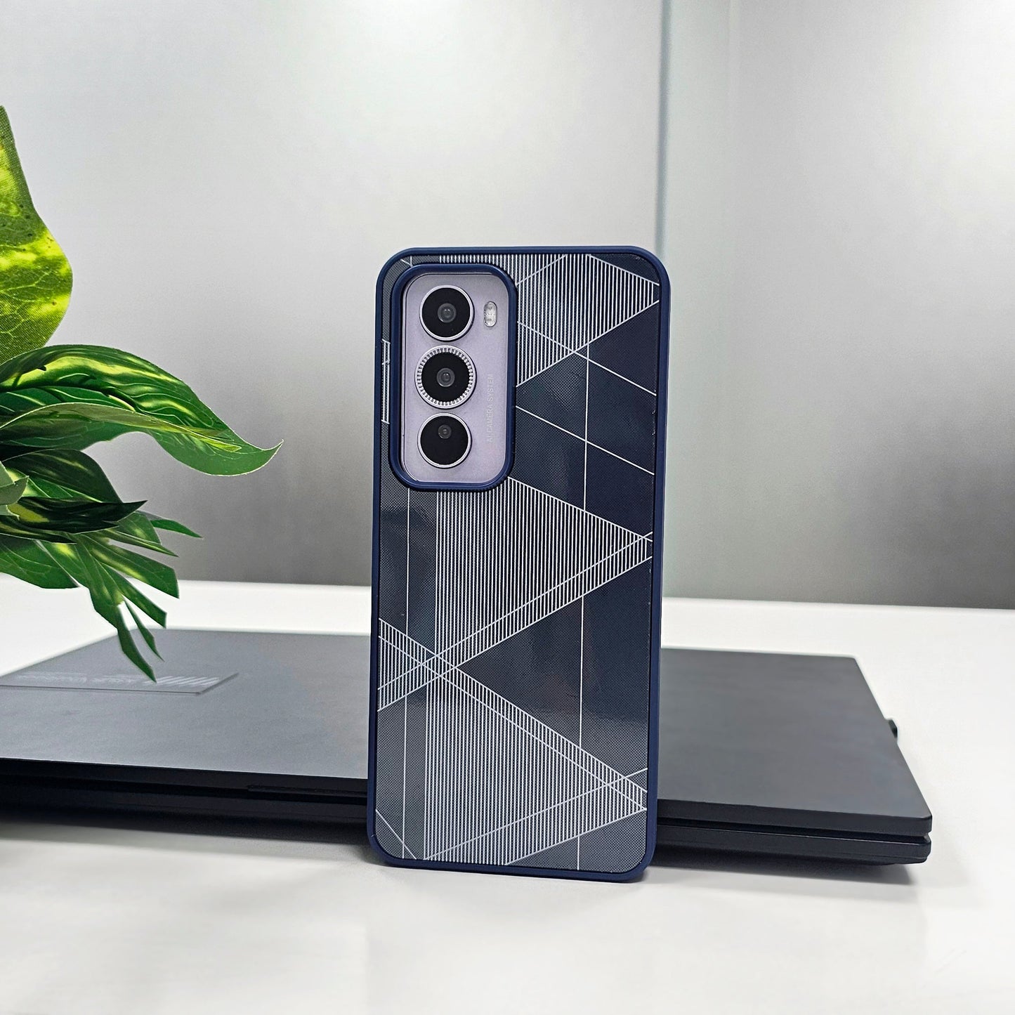 Oppo Reno12 5G Triangle Pattern Matte Back Shockproof Case