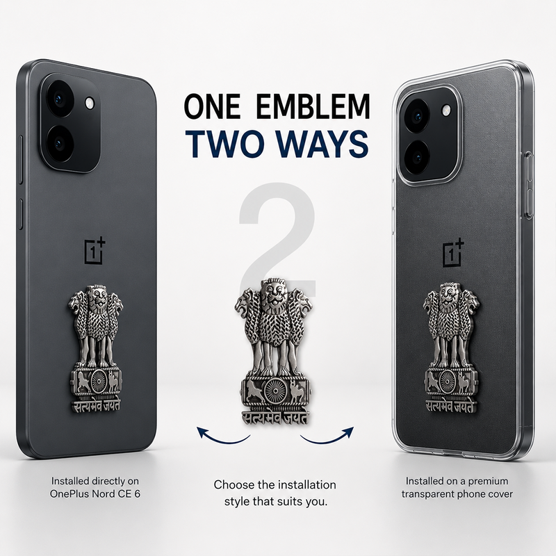 OnePlus Nord CE6 5G Compatible Satyamev Jayate 3D Metal Emblem Sticker