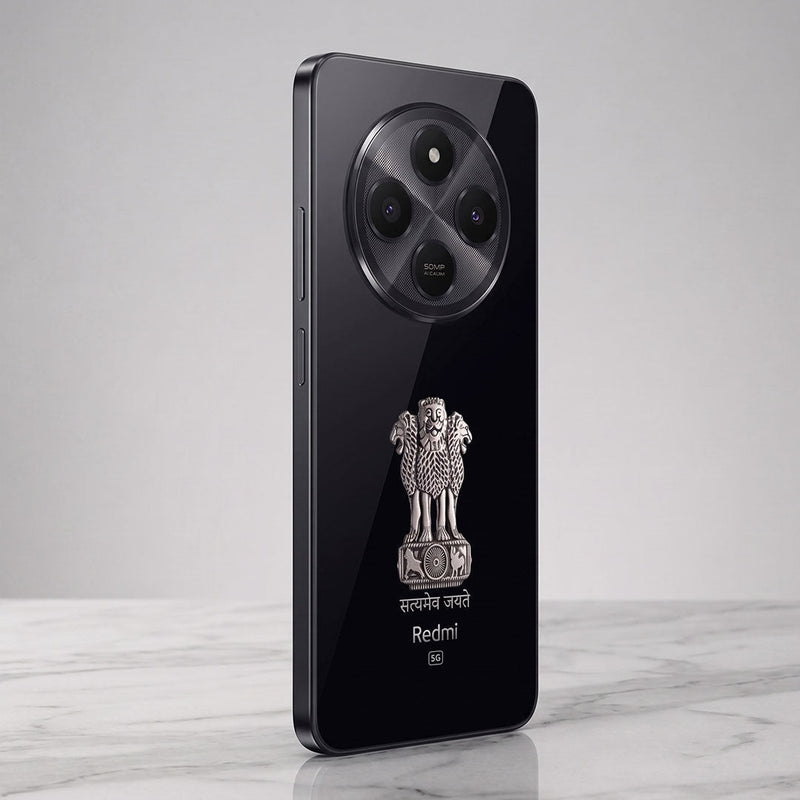 Redmi 14c 5G Compatible Satyamev Jayate 3D Metal Emblem Sticker
