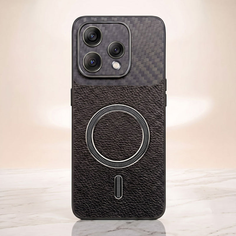 Oppo Reno 15 5G Carbon Fiber Leather Hybrid MagSafe Magnetic Case
