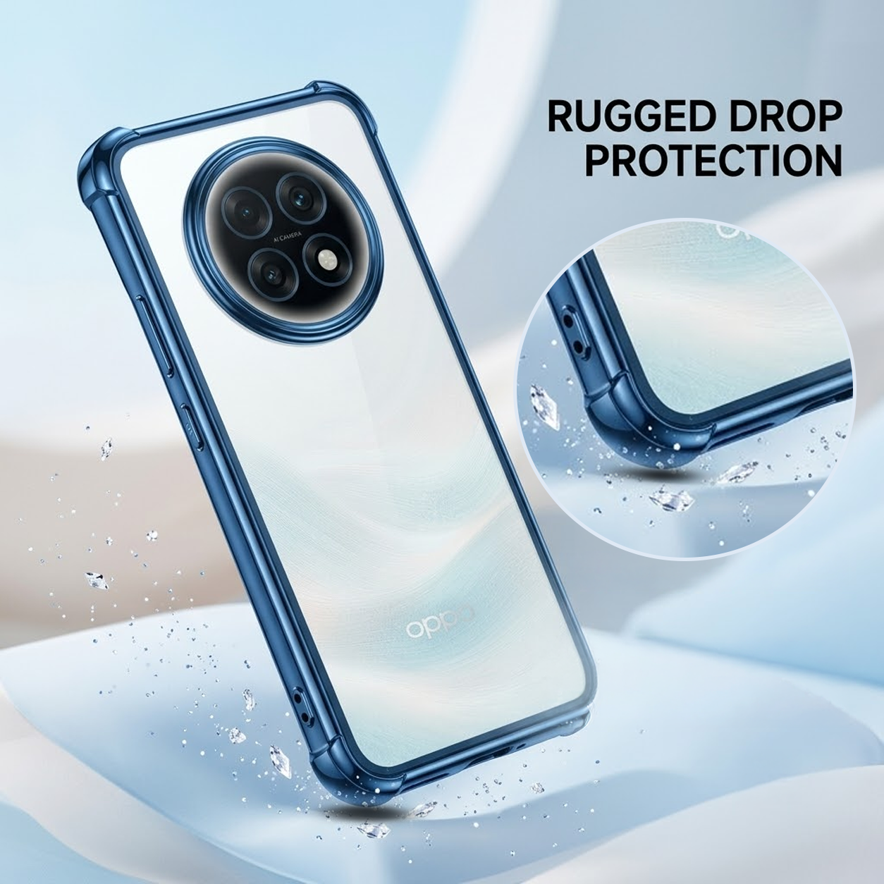 Oppo F31 Pro+ 5G Anti-Yellow Electroplating Transparent Airbags Case