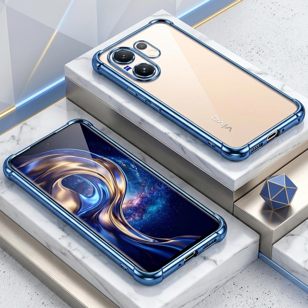 Vivo T4 Pro 5G Anti-Yellow Electroplating Transparent Airbags Case