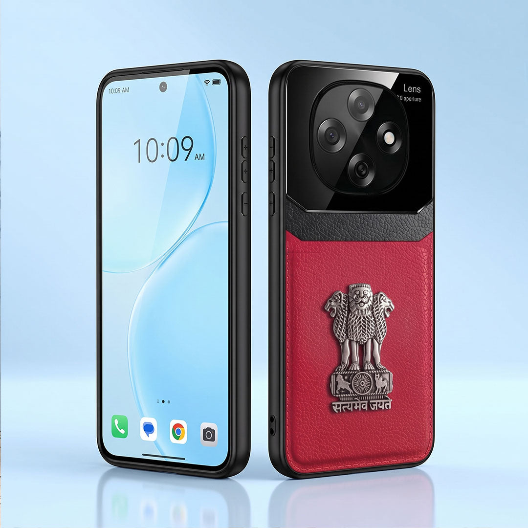 Oppo F31 Pro 5G Satyamev Jayate 3D Metal Leather Back Case