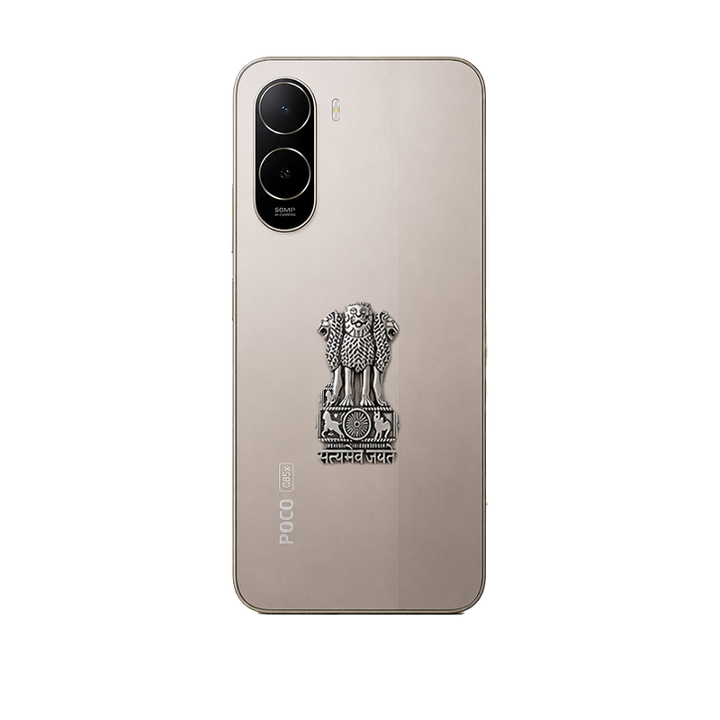 POCO C81 5G Compatible Satyamev Jayate 3D Metal Emblem Sticker