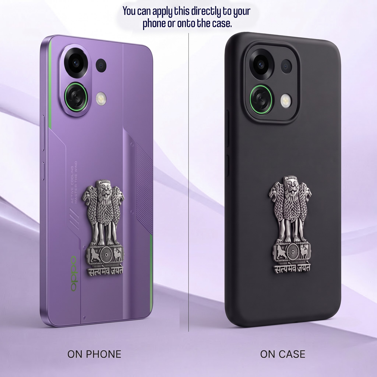 Oppo K13 Turbo 5G Compatible Satyamev Jayate 3D Metal Emblem Sticker