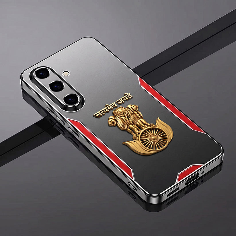 Samsung Galaxy A16 5G Satyamev Jayate 3D Metal Aluminium Back Case