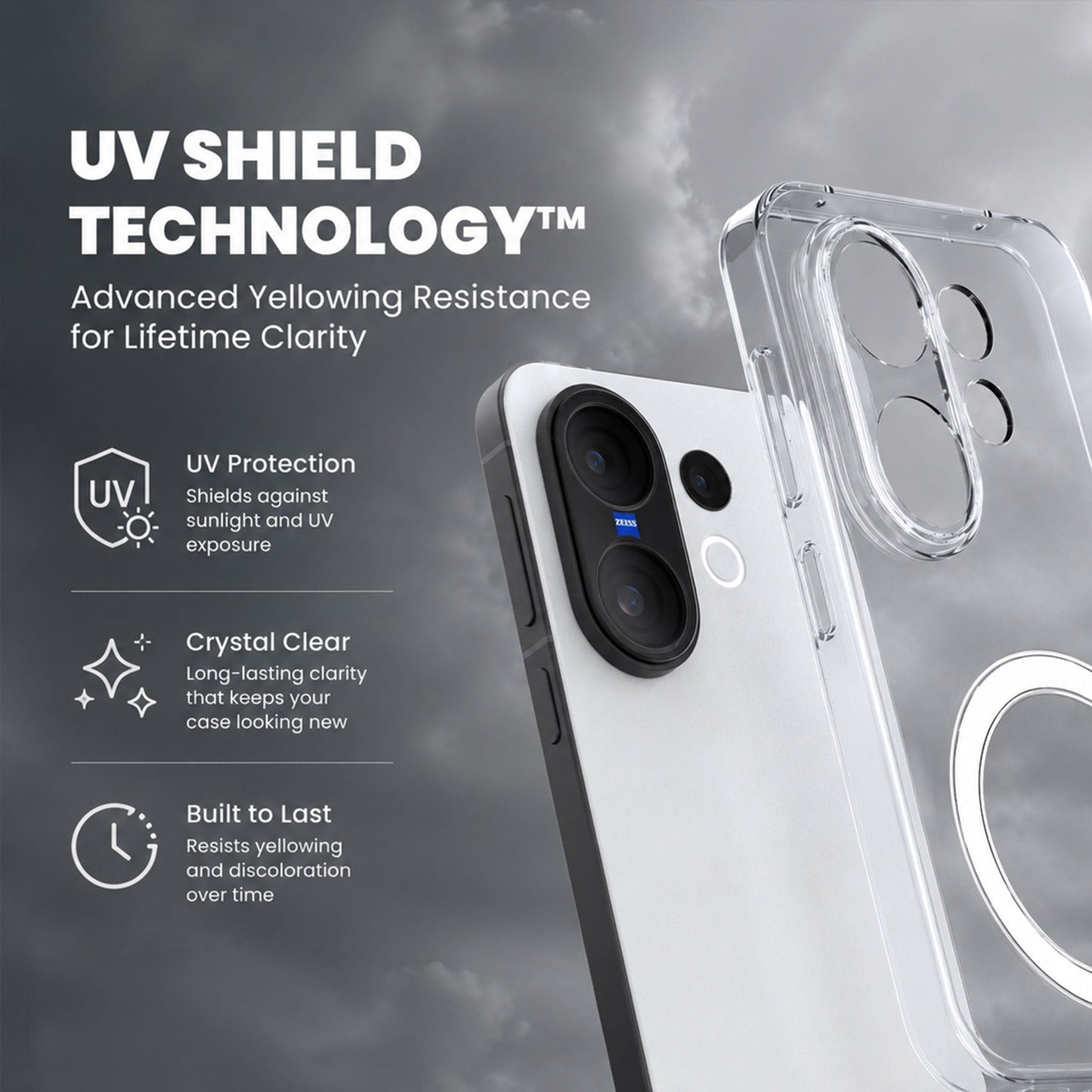 Vivo V60 5G Clear Anti-Yellow MagSafe Protective Case