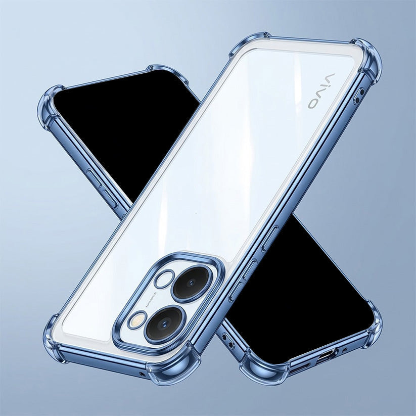 Vivo T5x 5G Anti-Yellow Electroplating Transparent Airbags Case