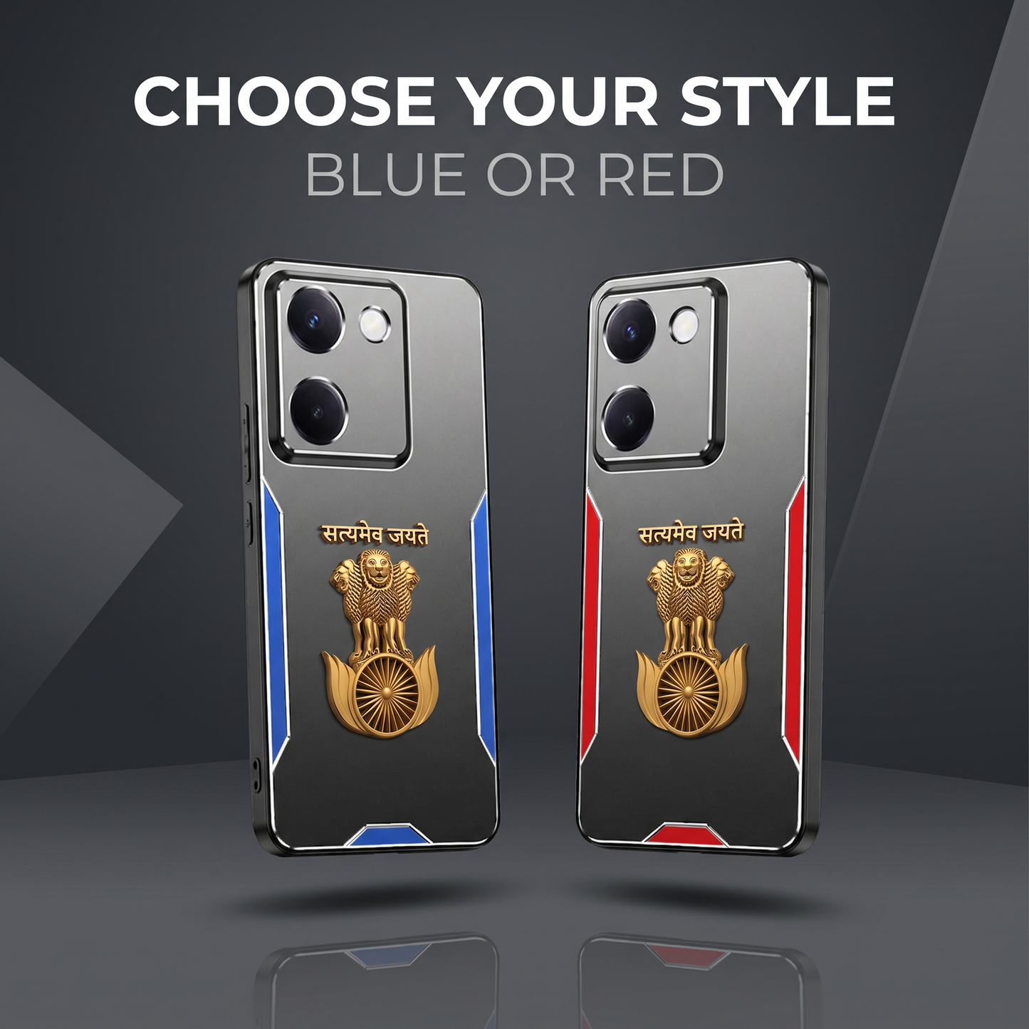 Vivo Y200 Pro 5G Satyamev Jayate 3D Metal Aluminium Back Case
