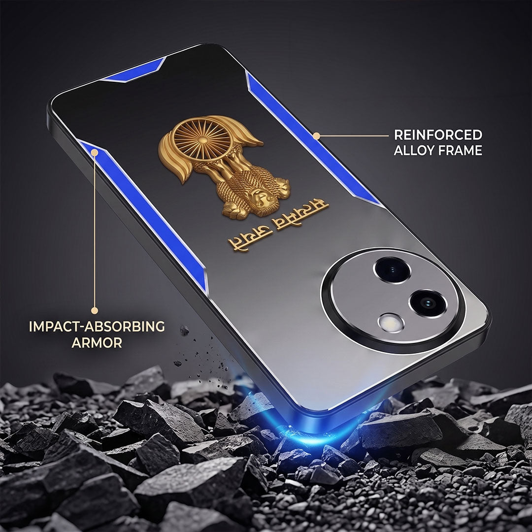 Vivo V30e 5G Satyamev Jayate 3D Metal Aluminium Back Case