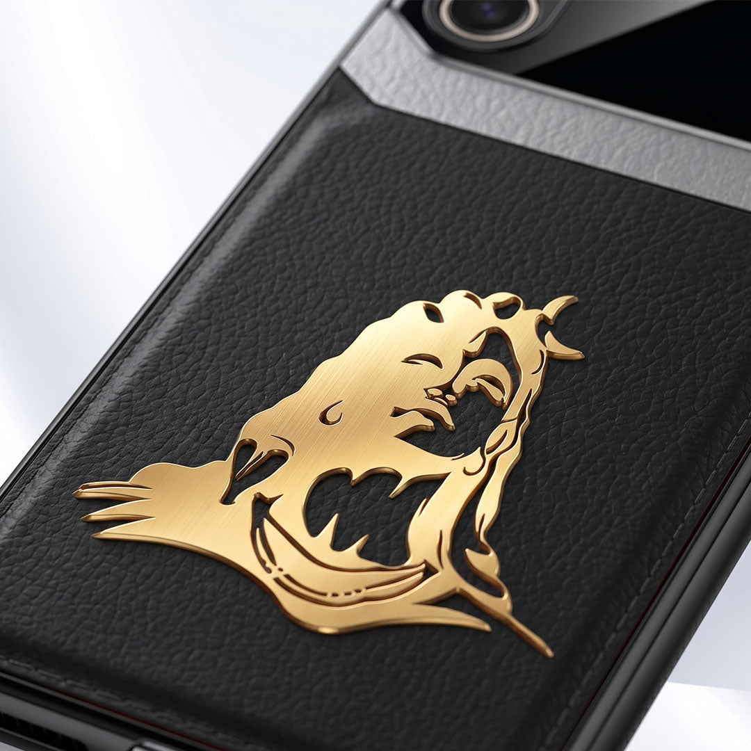 Samsung Galaxy A54 5G Mahadev 3D Gold Metal Leather Back Case
