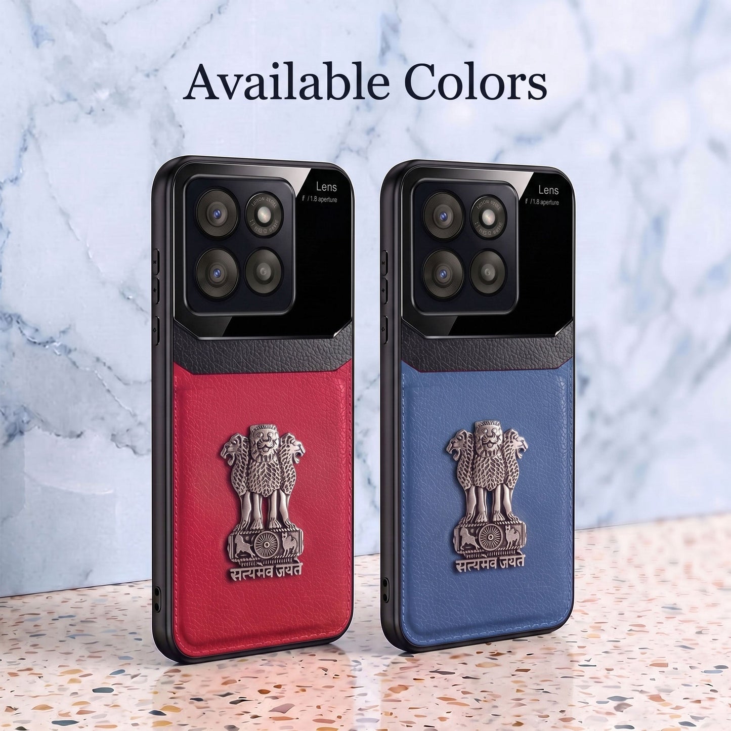 Motorola Edge 60 Pro 5G Satyamev Jayate 3D Metal Leather Back Case
