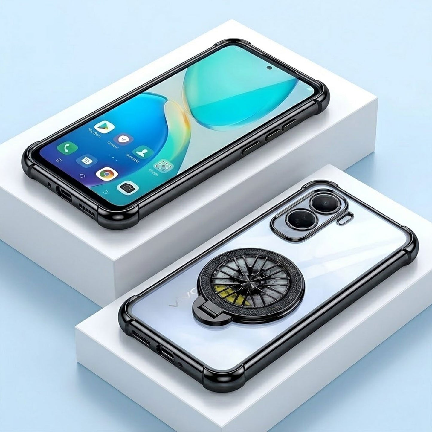 Vivo T5 Pro 5G Premium Stress Buster Wheel Rotating Shockproof Airbags Case