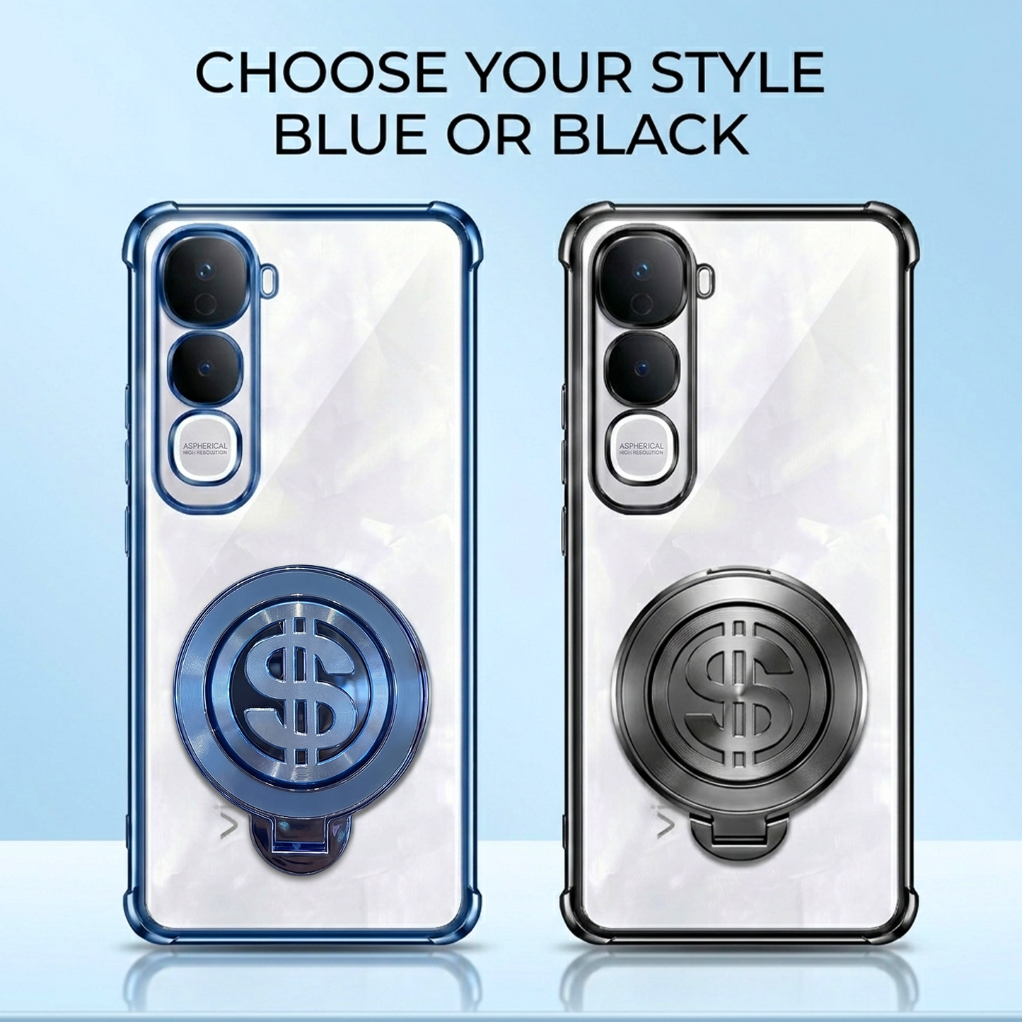 Vivo Y400 Pro 5G Four Corner Airbags 100% Original Astro Money Magnet Rotating Dollar Case