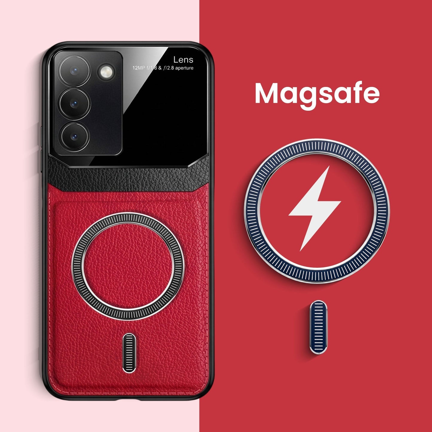 Vivo Y200e 5G Premium Magsafe Magnetic Leather Lens Protective Case