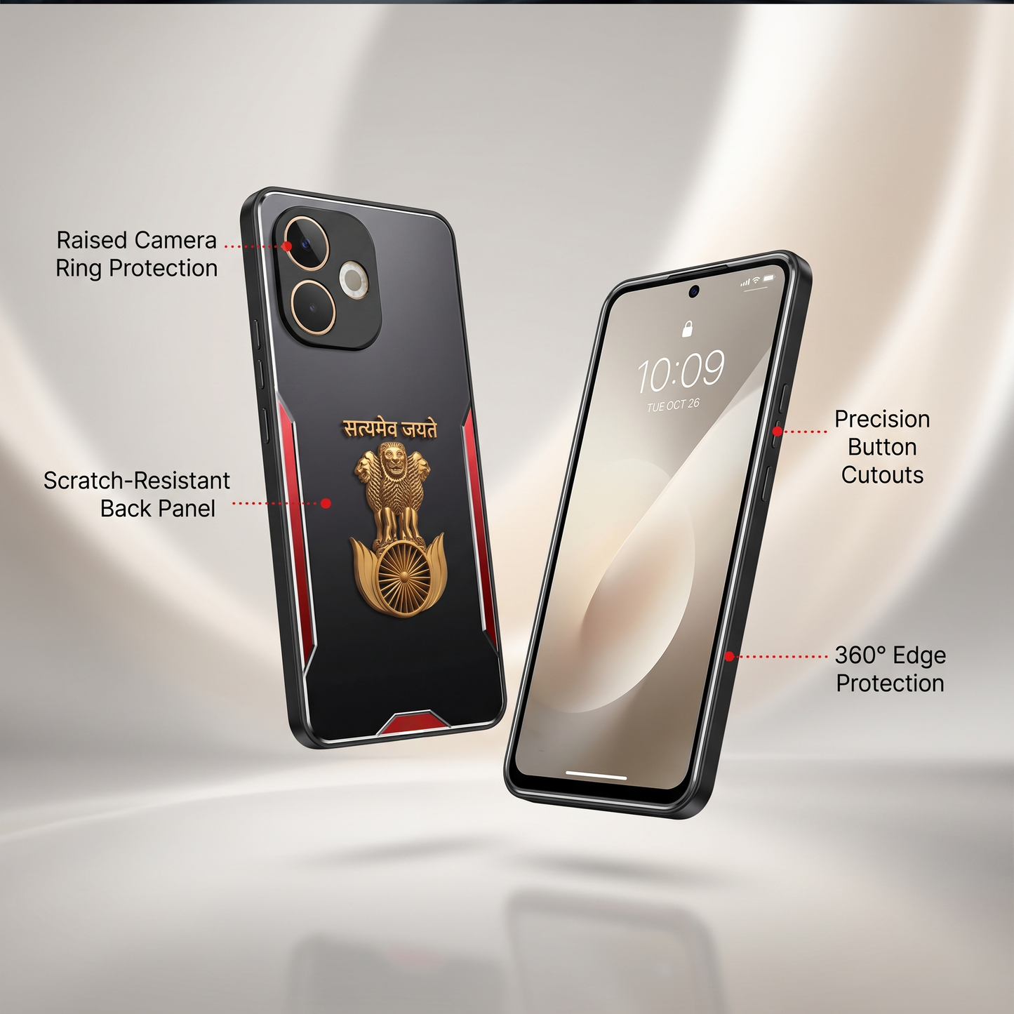 Oppo A5 Pro 5G Satyamev Jayate 3D Metal Aluminium Back Case
