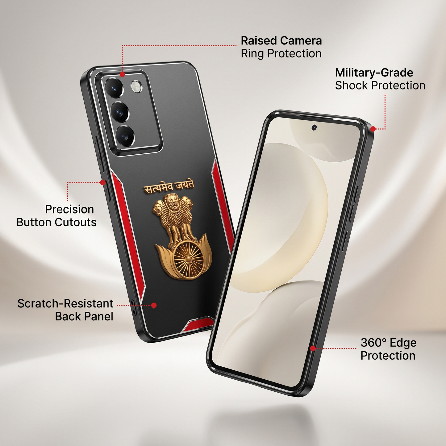 Vivo Y200e 5G Satyamev Jayate 3D Metal Aluminium Back Case