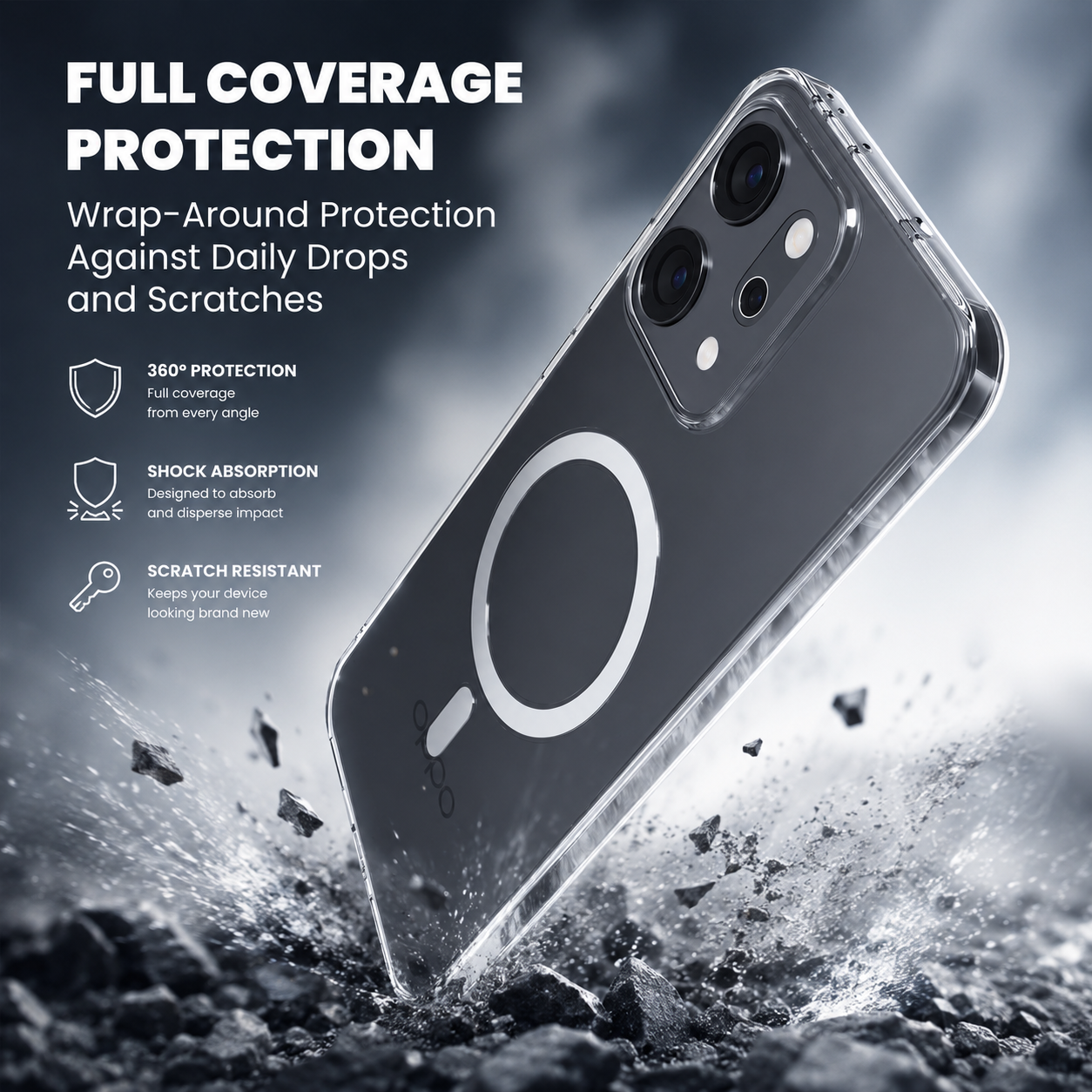 Oppo Reno 14 5G Clear Anti-Yellow MagSafe Protective Case