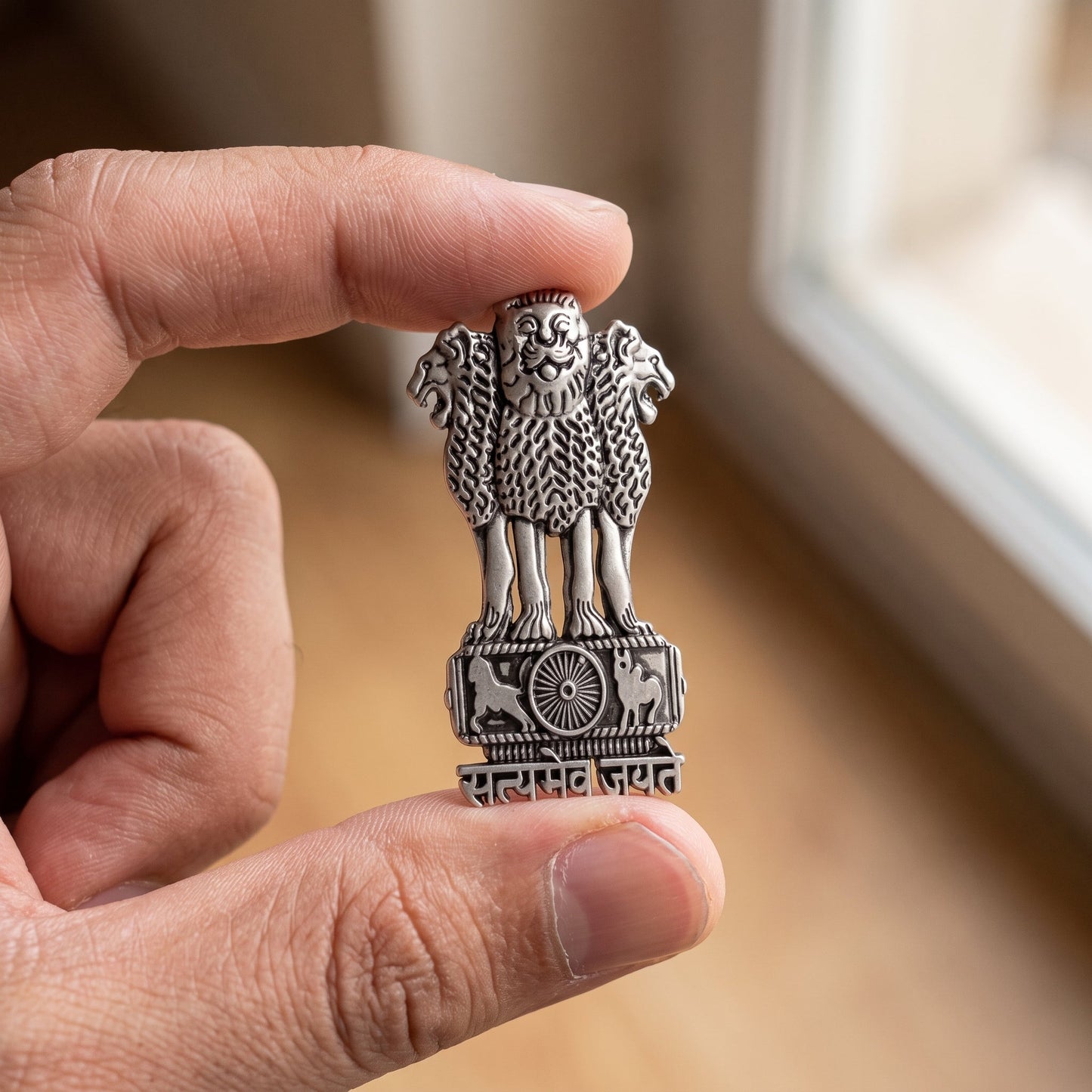 Vivo X200 5G Compatible Satyamev Jayate 3D Metal Emblem Sticker