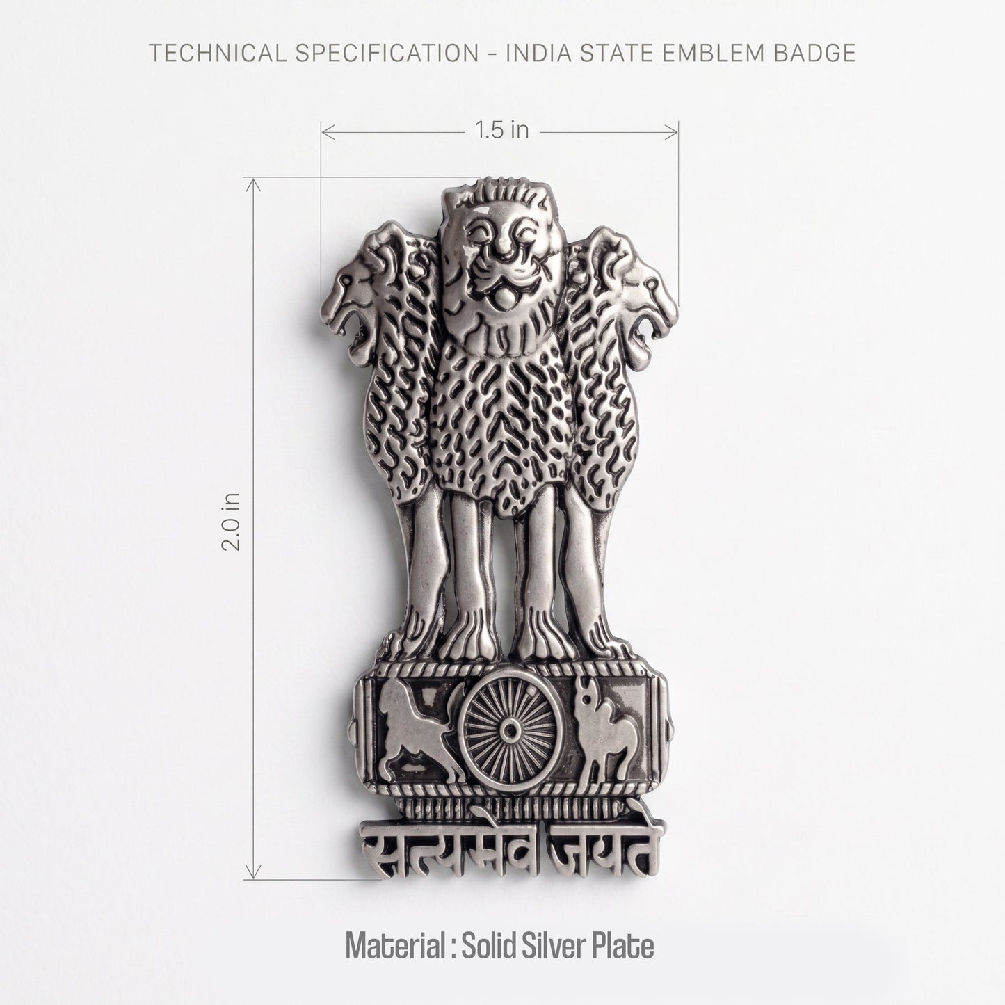 Vivo V40 Pro 5G Compatible Satyamev Jayate 3D Metal Emblem Sticker
