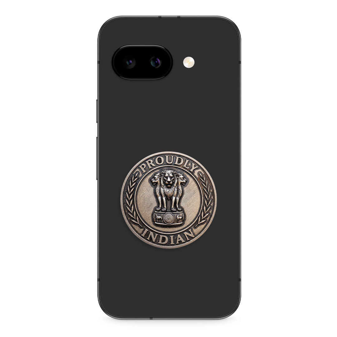 Google Pixel 9a 5G Compatible Satyamev Jayate 3D Metal Emblem Sticker