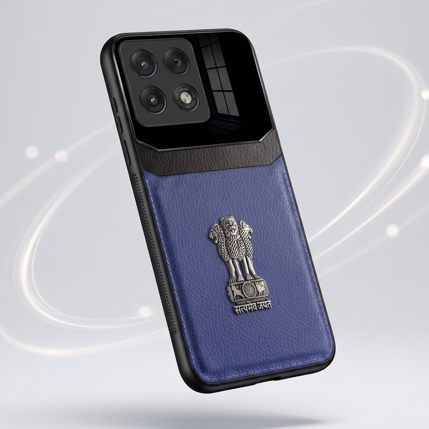Motorola Edge 70 Pro 5G Satyamev Jayate 3D Metal Leather Back Case